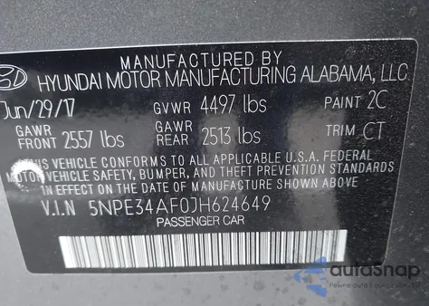 2018 Hyundai Sonata Sport/Limited/Sel из США, поврежденный, VIN 5NPE34AF0JH624649